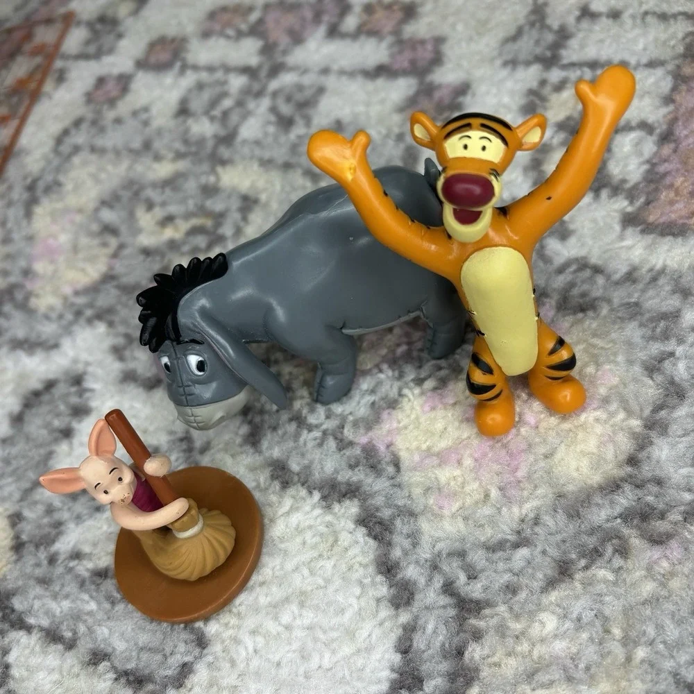 Winnie The Pooh Play Set toy figures Piglet Tigger Eeyore 3 Pc Cake toppers PVC‎